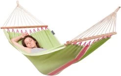 La Siesta Fruta 1 Persoons Hangmat - Kiwi -Outdoor Kampeeruitrusting Winkel 755 1200 frr11 4 fruta kiwi weather resistant single spreader bar hammock image 02