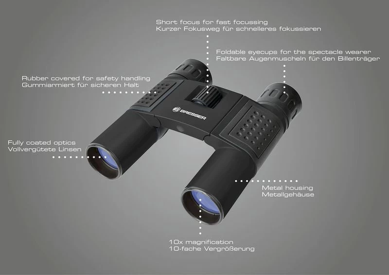 Bresser Topas Verrekijker - 10x25 Mm - Zwart 6 Bresser Topas Verrekijker - 10x25 Mm - Zwart - Afbeelding 4