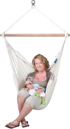 La Siesta Modesta Hangstoel - Latte -Outdoor Kampeeruitrusting Winkel 900 491 moc14 1 modesta latte organic cotton basic hammock chair image 02