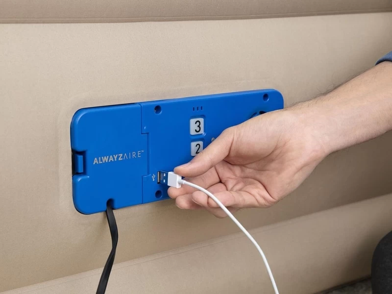 Bestway AlwayzAire Tough Guard Luchtbed - Queensize - Ingebouwde Elektrische Pomp Met 3 Luchtdrukprogramma's 7 Bestway AlwayzAire Tough Guard Luchtbed - Queensize - Ingebouwde Elektrische Pomp Met 3 Luchtdrukprogramma's - Afbeelding 5