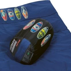 Polydaun Beach House Junior Kinderslaapzak - Surfbord -Outdoor Kampeeruitrusting Winkel beach house surf detail