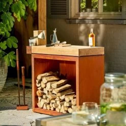 OFYR Butcher Block Storage 90 Corten - Teak Wood -Outdoor Kampeeruitrusting Winkel ofyr butcher block storage 90 corten teak wood 5