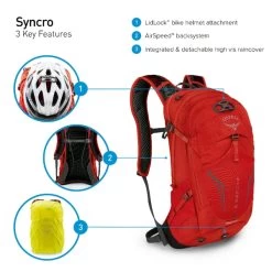 Osprey Syncro Daypack -12 Liter - Zwart -Outdoor Kampeeruitrusting Winkel osprey syncro features 8
