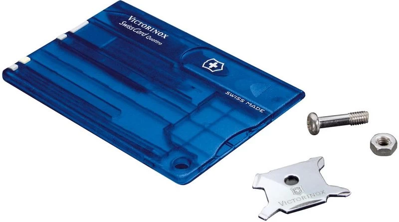 Victorinox SwissCard Quattro Multitool - Transparant Blauw 4 Victorinox SwissCard Quattro Multitool - Transparant Blauw - Afbeelding 2